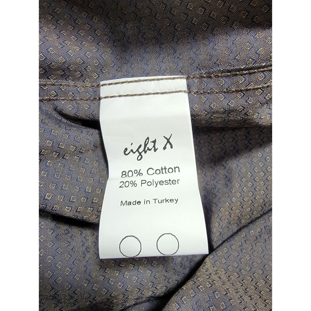 Eight X Premium Buckle Slim Fit Brown Button up Men's Long Sleeve Shirt - Small - Picture 3 of 5